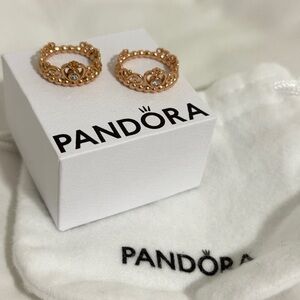 pandora princess tiara crown rose gold ring